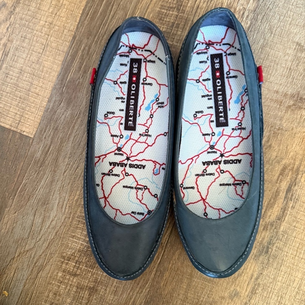 Oliberte Mbozi Flats in Dark Grey Brushed Wax